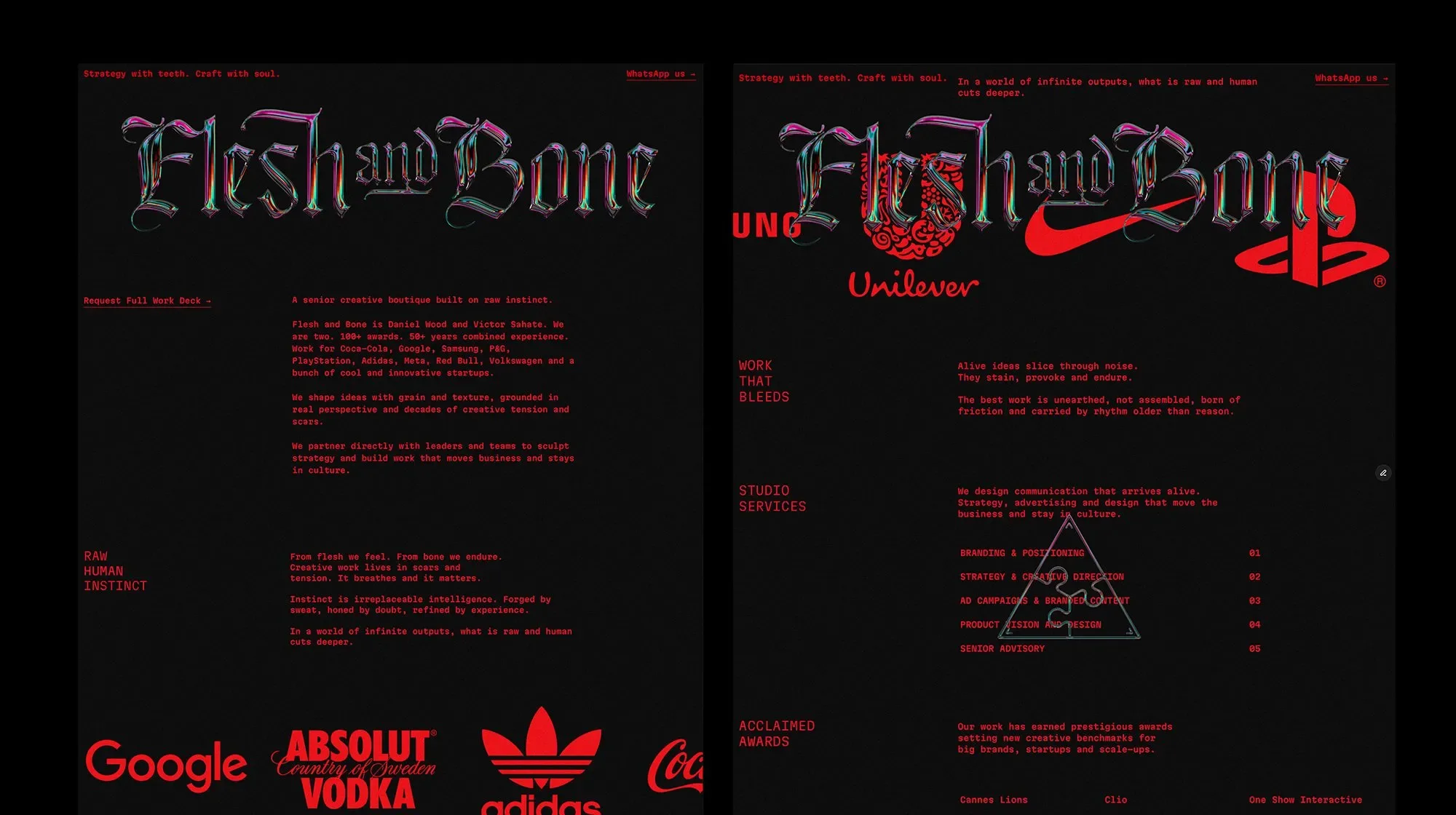 Flesh and Bone, selected work